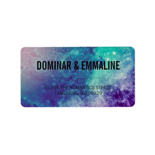 Étiquettes de adresse Mariages Smokey Galaxy (Devant)