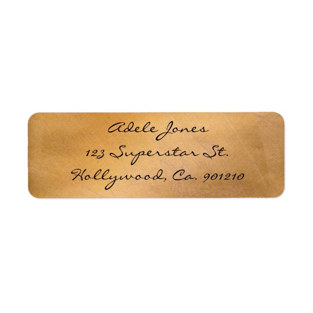 Étiquettes de adresse métalliques cuivre (Devant)