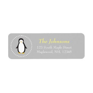 étiquettes de adresse mignons de pingouin