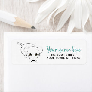 Étiquettes de adresse mignons de retour de chiot