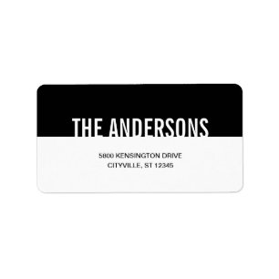 Étiquettes de adresse modernes et simples - Noir