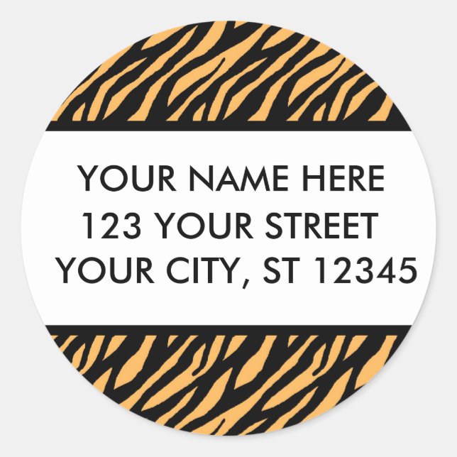 Étiquettes de adresse Motifs de tigre (Devant)