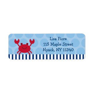Étiquettes de adresse nautiques de crabe