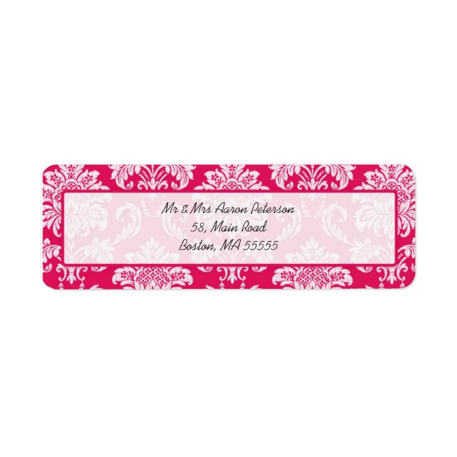 Étiquettes de adresse personnalisables Hot Pink Da (Devant)