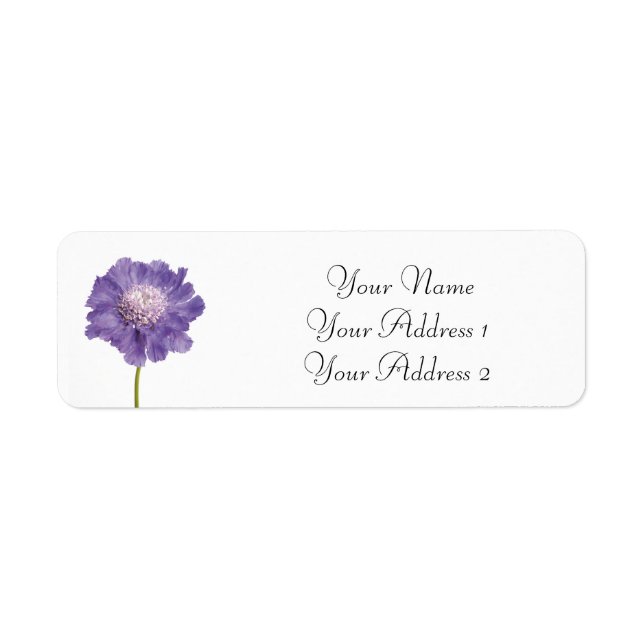 Étiquettes de adresse personnalisés à fleurs viole (Devant)