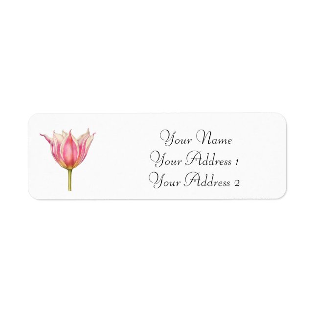 Étiquettes de adresse personnalisés de Tulipe rose (Devant)