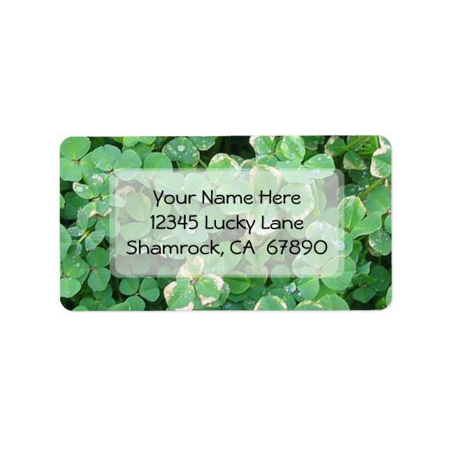 Étiquettes de adresse personnalisés Shamrocks vert (Devant)
