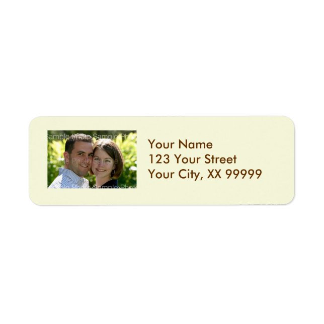 Étiquettes de adresse photo mariages en Crème (Devant)