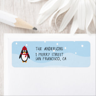 Étiquettes de adresse pingouins pour Noël des Fête