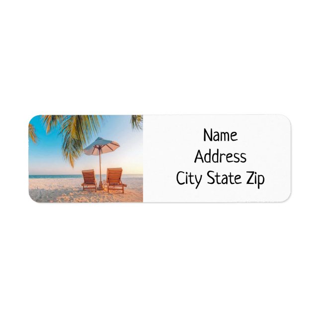 ÉTIQUETTES DE ADRESSE POUR L'AMOUREUX DE LA PLAGE* (Devant)