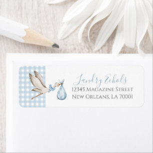 Étiquettes de adresse Preppy Southern Blue Stork