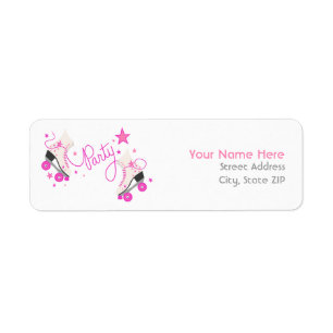 Étiquettes de adresse roses de fête d'anniversai