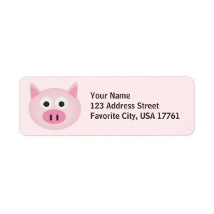 Étiquettes de adresse roses de porc