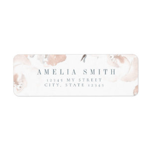 Étiquettes de adresse roses mous de pivoine