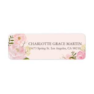 Étiquettes de adresse Roses Peach Pink