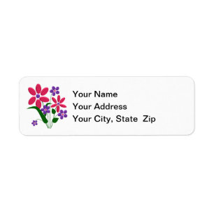 Étiquettes de adresse roses/pourpres de retour de