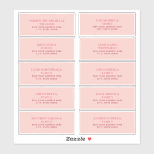 Étiquettes de adresse roses simples
