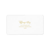 Étiquettes de adresse RSVP de mariage or simple et