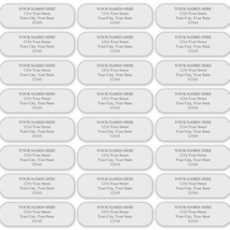 Étiquettes de adresse simples aux angles arrondis 