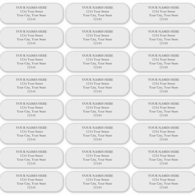 Étiquettes de adresse simples aux angles arrondis  (Devant)