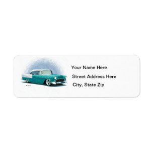 étiquettes de adresse Turquoises Coupe Chevy 1956