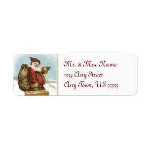 Étiquettes de adresse vintages du père noël
