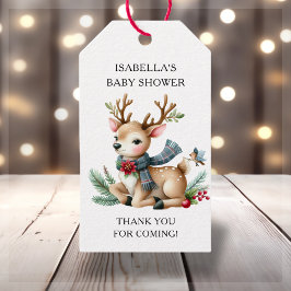 Étiquettes de Baby shower Christmas Reindeer Favor