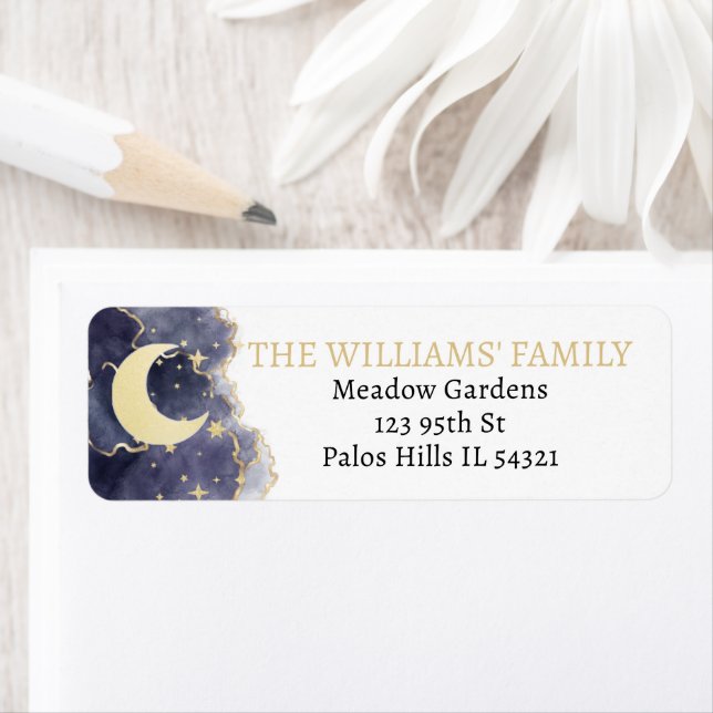 Étiquettes de baby shower d'adresse de retour Gold (En situation)