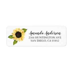 Étiquettes de Baby Shower Mariage Tournesol Jaune 