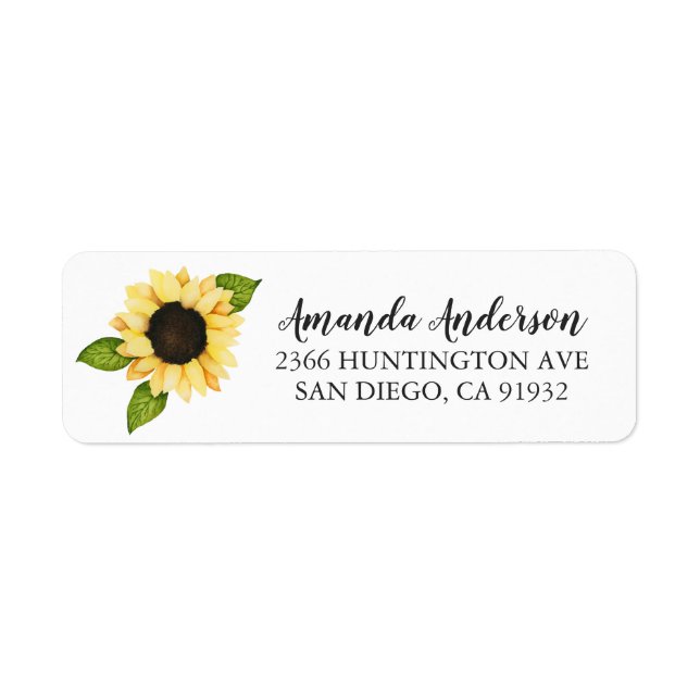 Étiquettes de Baby Shower Mariage Tournesol Jaune  (Devant)