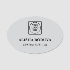 Étiquettes de badge en logo argent brossé pour le