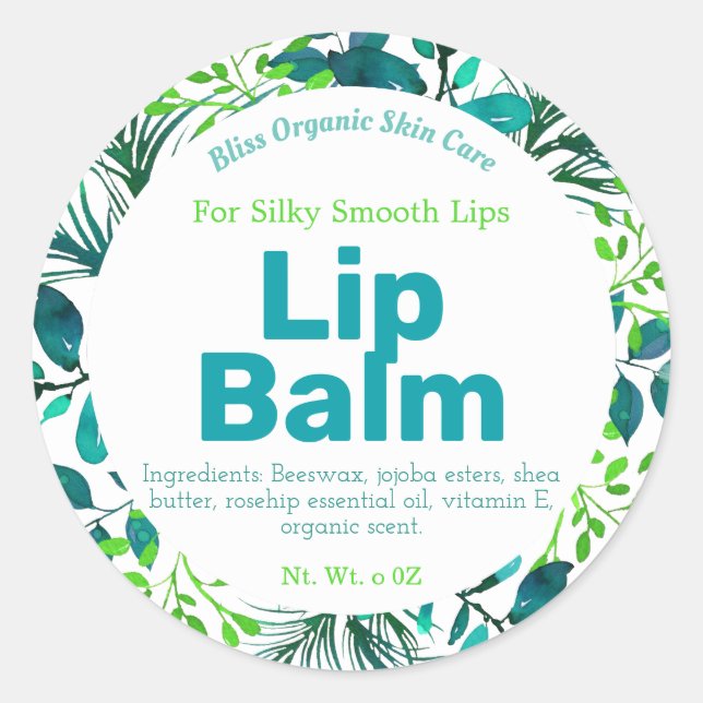 Étiquettes De Balle À Lip Vert Et Bleu (Devant)