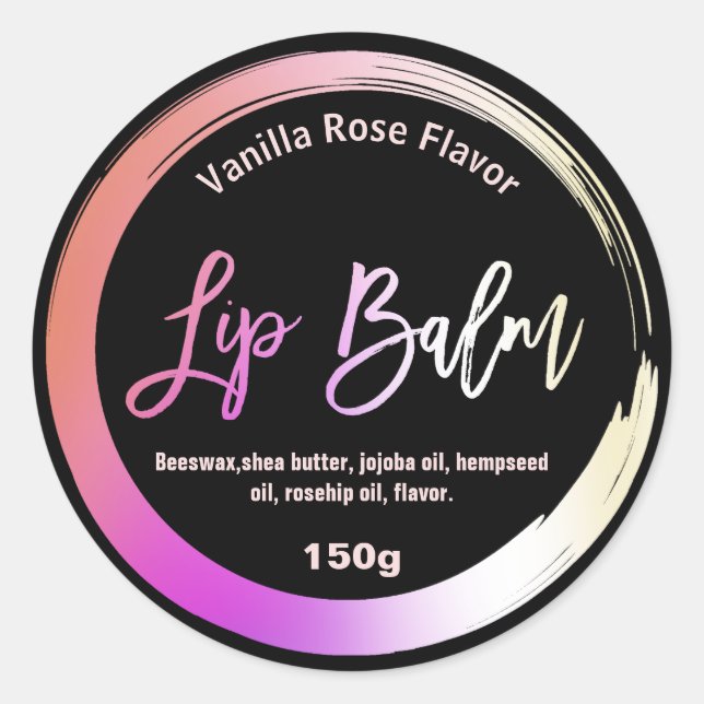 Étiquettes de baume à lèvres de peinture à l'huile (Devant)