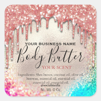 Étiquettes de Beurre Corporel Pailleté Holographiq