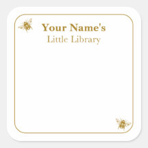 Étiquettes de bibliothèque abeille | Carte de vœux