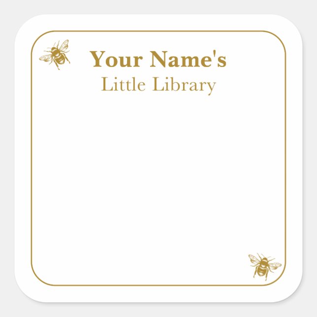 Étiquettes de bibliothèque abeille | Carte de vœux (Devant)