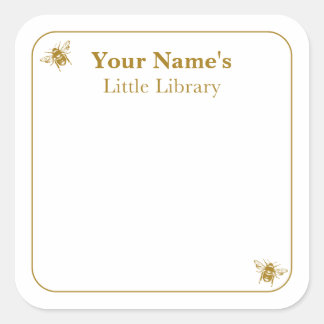 Étiquettes de bibliothèque d'abeilles Carte de vœu