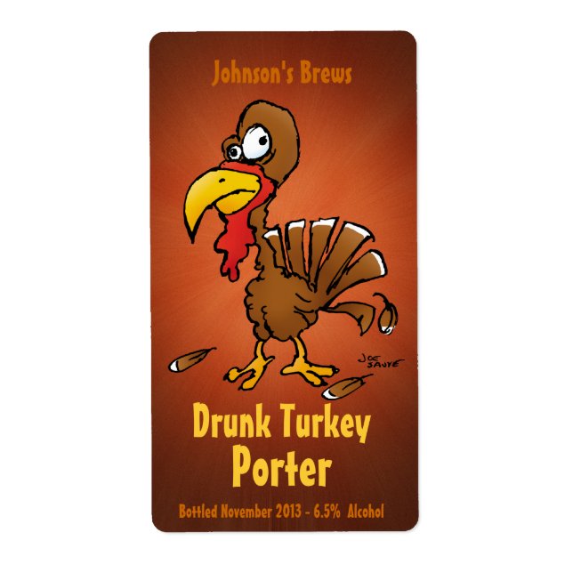 Étiquettes de bière Homebew avec la Turquie amusan (Devant)