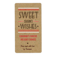 Étiquettes de biscuits de vacances pour échange de