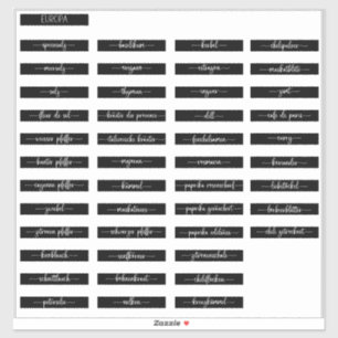 Étiquettes de bocaux à épices