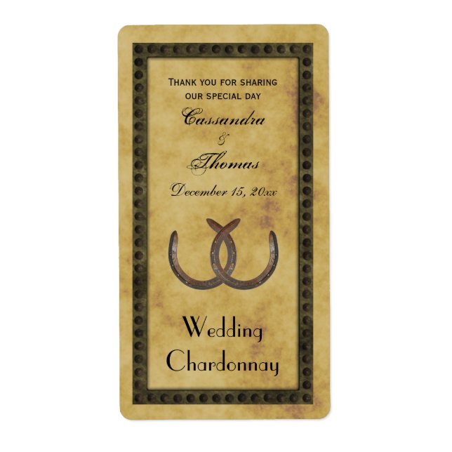 Étiquettes de bottes de  en fer à cheval (Devant)