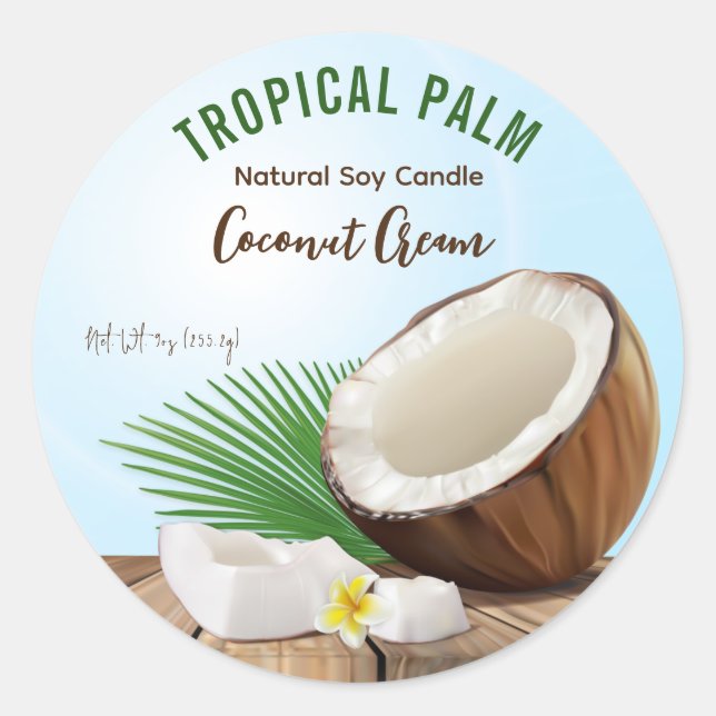 Étiquettes de bougies à la noix de coco (Devant)