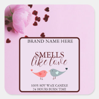 Étiquettes de bougies amour pastel doux parfaites