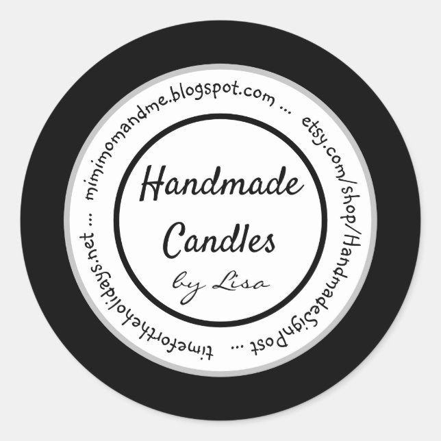 Étiquettes de bougies artisanales (Devant)