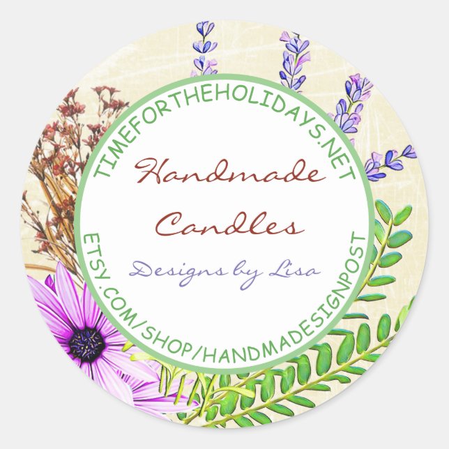 Étiquettes de bougies artisanales (Devant)