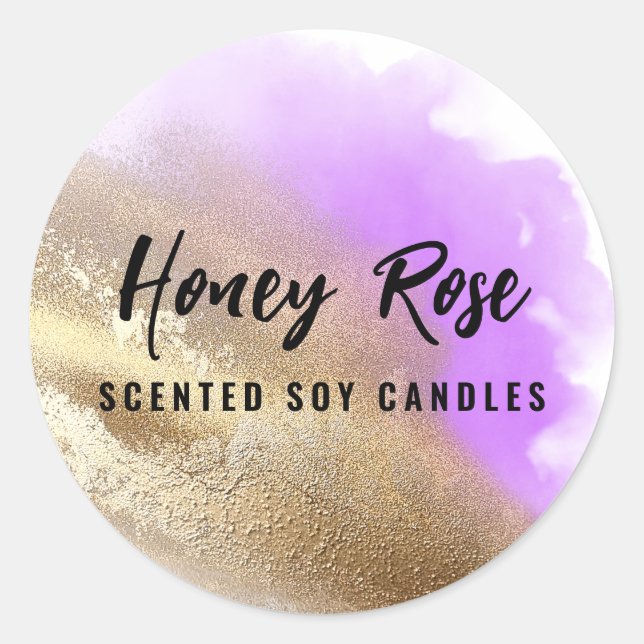 Étiquettes De Bougies D'Or Et De Violet (Devant)