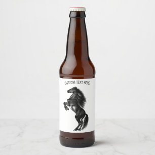 Étiquettes de bouteille de bière à cheval debout a