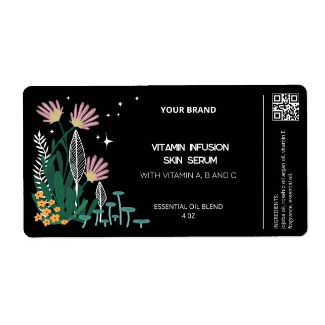 Étiquettes de bouteille de dropper de Botanique No (Devant)