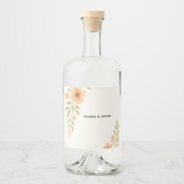 Étiquettes de bouteille de liqueur de mariage de f (Devant)