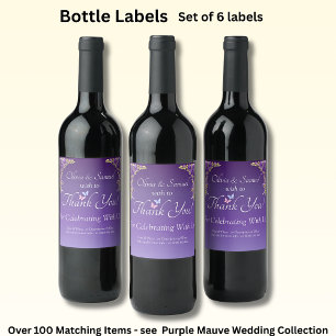 Étiquettes De Bouteille De Vin, Fleurs Mauves Viol